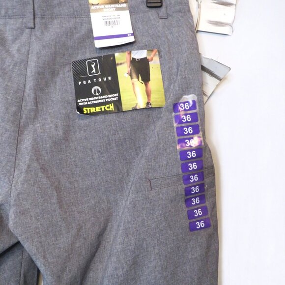 🎄NWT PGA Tour Active Waistband Golf Shorts w/Stretch & Accessory Pocket Size 36 - Picture 3 of 6